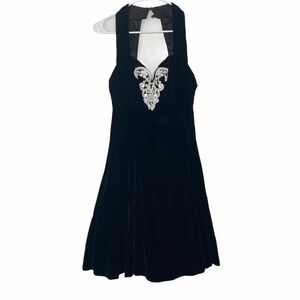 GUNNE SAX Vintage Black Velvet A-Line Dress 11/12